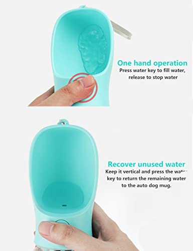 Kalimdor Dog Water Bottle, Leak Proof Portable Puppy Water Dispenser with Drinking Feeder for Pets Outdoor Walking, Hiking, Travel, Food Grade Plastic (12oz Pink) - color: 12oz Pink