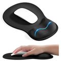 EooCoo Mouse Pad with Gel Wrist Rest, Ergonomic Mousepad Wrist Alignment | Middle Concave Design for Natural Wrist Alignment, Non-Slip Base Mousepad, Carpal Tunnel Relief, Office Desk Accessories - color: Black