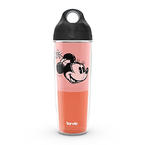 Tervis Disney Fundamentals Collection Made in USA Double Walled Insulated Tumbler Travel Cup Keeps Drinks Cold & Hot, 24oz Water Bottle, Minnie - color: Minnie, size: 24 Ounces