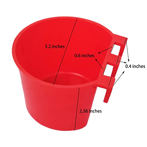 Pack of 40 Cage Cups Birds Feeders Seed Bowl Chicken Feeding Watering Dish Rabbit Water Food Hanging Wire Cages Box 8 oz Coop Cups for Pet Parrot Parakeet Game Fowl Poultry Pigeon - color: Red 40 packs 8oz