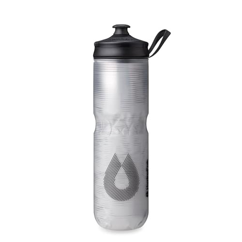 HydraPak Polar Sport Insulated Water Bottle (24oz, Pulse White) | High Flow, BPA Free, Tri-Layer Insulation, Leakproof, Dash Handle, Easy Squeeze, Self-Sealing Cap, for Sports - color: Pulse White, style: 24oz/700ml