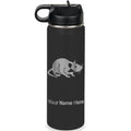 LaserGram Personalized 20oz Water Bottle, Rat (Black) | Engraved Gift, Vacuum Insulated Stainless Steel, Flip-Top Straw Lid, Laser Engraved With Your Name - color: Black, size: 20 Ounces