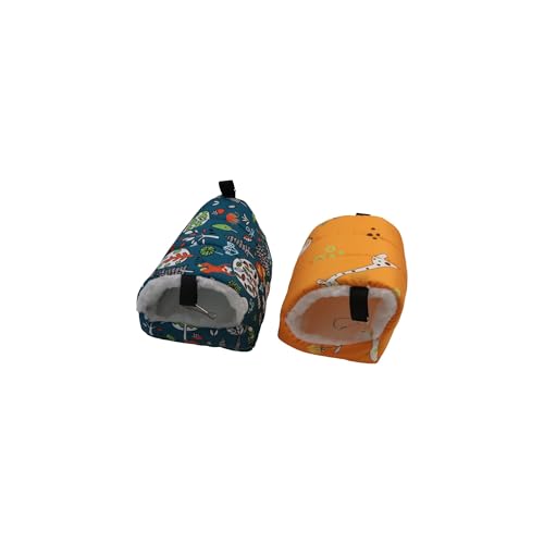 Pokinge 2 Pack Guinea Pig Bed Hideout Washable Small Animal House Cage Accessories for Hamsters Chinchilla Hedgehog Ferrets