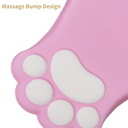 L-SPOUTTO Ergonomic Mouse Pad with Wrist Rest,Cute Cat Paw Mousepad Wrist Support,Comfortable Massage Design Computer Pain Relief Mouse Pad with Non-Slip PU Base for Desk Laptop Gaming Office,Pink - color: Pink