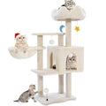 Cat Tree Tower with Hammock,40"Cat Trees for Indoor Cats Large Adult(White) | Modern Cat Tree Tower with Scratching Post, Cats Condo Furniture with Cloud Top Perch, Cats Climbing Tower for Kittens - color: White