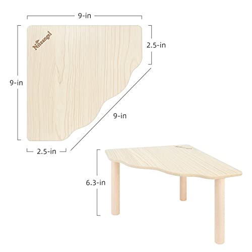 Niteangel Hamster Play Wooden Platform: Triangle - 9" L x 9" W - 6.3" H | Can Maximizes Cage Space & Enriches Pet environment for Dwarf Syrian Hamsters Gerbils Mice Degus or Other Small Pets - color: Burlywood, size: Triangle - 9'' L x 9'' W - 5.9'' Heigh