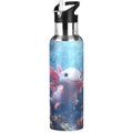 Adorable Ocean Animal Axolotl Water Bottle Kids Insulated Sports Vacuum Stainless Steel Mug with Straw Lid & Handle 20 oz - color: D07