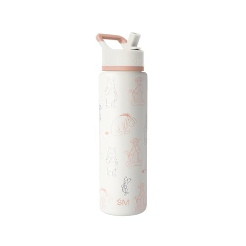 Simple Modern Disney Winnie the Pooh Water Bottle with Straw | 30oz | Summit Stainless Steel Water Bottles, Insulated Metal Cup | Leak Proof for School, Gym, Travel, Sports | Doodles - color: -Disney: Winnie the Pooh Doodles, style: 30oz Water Bottle