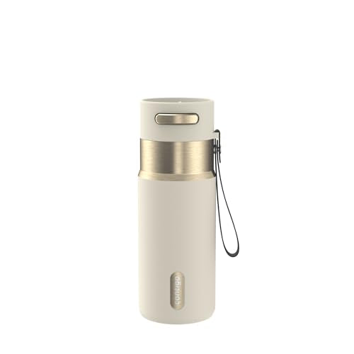 Contigo AutoSeal 16 oz Stainless Steel Vacuum-Insulated Water Bottle with Leakproof Push-Button Spout & Lock, Carry Strap, BPA-Free & Lead-Free, Dishwasher Safe - color: Oatmilk Champagne, size: 16 Ounces