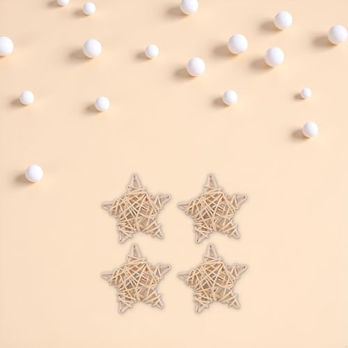 4 Pcs Natural Wicker Rattan Balls Rabbit Chew Toys – Heart-Shaped Bunny Molar Chew Toys for Hamsters, Small Animals, Chinchillas, Tooth Grinding, Pet Activity Toys, Dry Flower Balls for Wedding Decor