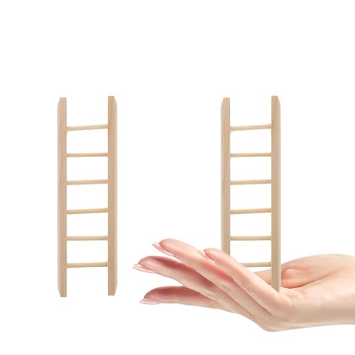 2pcs Mini Wooden Ladder Pet Toy Bridge Climbing Toy Dollhouse Furniture - Ideal for Dollhouses, Miniature Decor & Small Pets Animals Like Hamsters