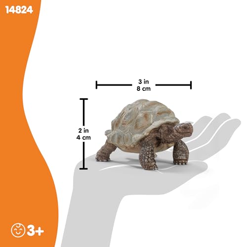 Schleich Wild Life - 3" Galapagos Giant Tortoise Figure - Realistic Turtle Toy for Boys and Girls - Wild Animal Educational Toy - Zoo Wildlife Figurine for Toddlers and Kids Ages 3+ | 13337
