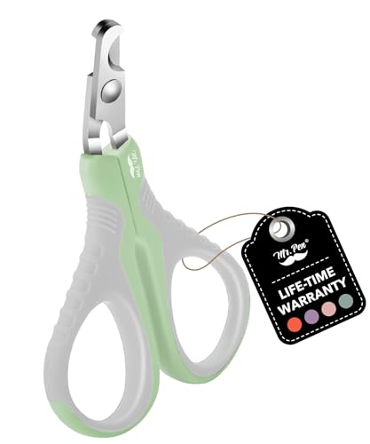 Mr. Pen- Cat Nail Clipper, Stainless Steel | Professional Sharp Cat Claw Trimmer for Small and Medium Cats, Pet Nail Clipper with Sturdy Non Slip Handle - color: Grey/Tea Green