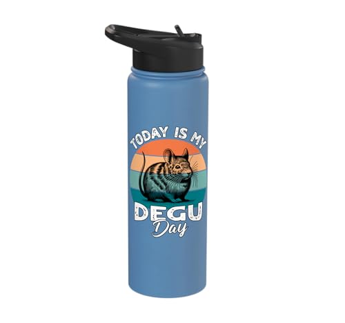 Funny Degu Stainless Steel Insulated Water Bottle - color: Light Blue