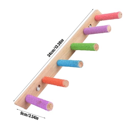 Bird Perch,1PC Wooden Parrot Stand Perch,Bird Ladder Bridge Climbing Chewing Toys for Small Medium Animals (5 Ladders) - color: 5 Ladders