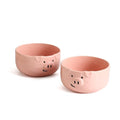 Pig Shaped Ceramic Bowl Set, Pink, 2-Piece | 40 oz Capacity, 6.4 Inch Size, Ramen, Soup, Salad, Cereal and Pasta - size: 40 oz