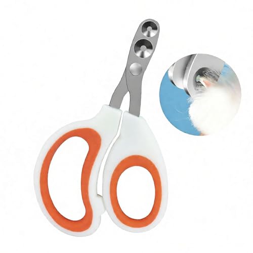 Cat Nail Clippers, Orange | Pet Nail Clippers, Cat Claw Trimmers, 2mm & 3mm Circular Cutting Holes - color: Orange, size: Double Hole