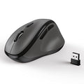 Ergonomic Wireless Mouse with USB Receiver for PC Computer, Laptop and Desktop, Ergo Vertical Mouse with Silent Clicks Long Battery Life, Up to 1600 DPI & 1 AA Battery Powered, Grey - color: Grey, size: USB Wireless
