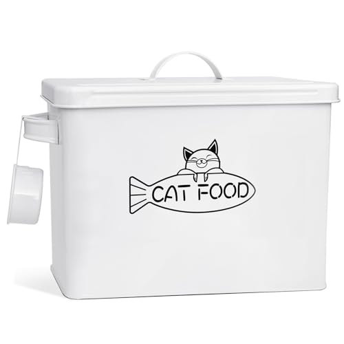 Vumdua Large Dog and Cat Food Storage Container, Farmhouse Pet Food Storage Containers with Lid and Dry Food Scoop, Durable Airtight Cat Container 12-13 lbs Capacity, Great Gift for Pet Owners - size: Large