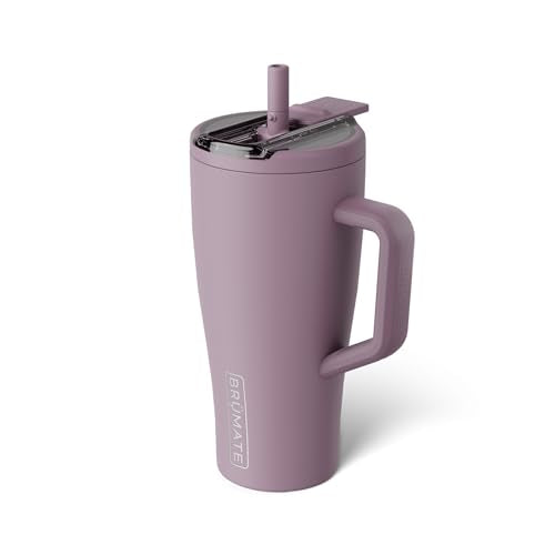 BrüMate Era Flip 30oz Tumbler with 100% Leakproof Covered Straw Lid | Hygienic Covered Straw | Insulated Stainless Steel Water Bottle with Handle | Cup Holder Friendly | BPA-Free (Lilac Dusk) - color: Lilac Dusk, size: 30 Ounces