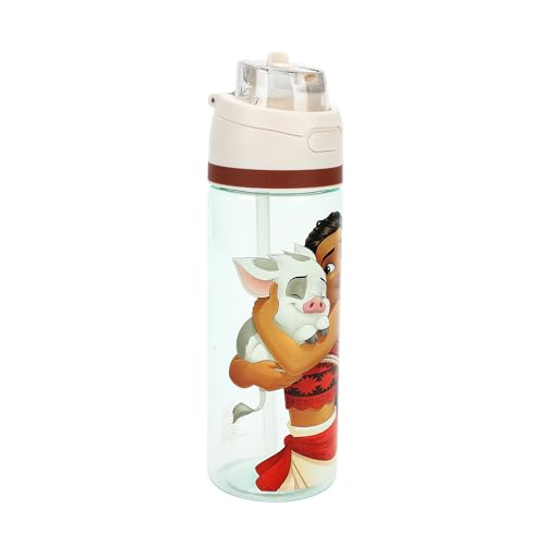 Bioworld Moana & Pua Blue 24 Oz Plastic Water Bottle With Dual Spout Lid - color: Moana & Pua Blue