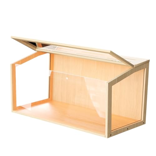 Hamster Cage: 32Inch Wooden Small Animal Cage with Warm Light | Large Clear Hamster House Chewy Proof with Openable Breathable Top - size: 31.5"L x 15.8"W x 15.8"H