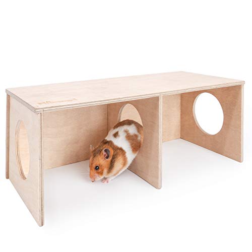 Niteangel Hamster Secret Peep Shed 2-Chamber Hideout & Tunnel Exploring Toys (Large - for Syrian Hamster) - size: Large - for Syrian Hamster