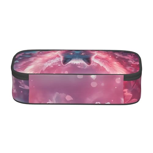 Yrebyou Wolf Pencil Case Big Storage Pencil Pouch Multi-Functional Pen Bag Cute Lightweight Organizer for Aldult Office College - color: Red