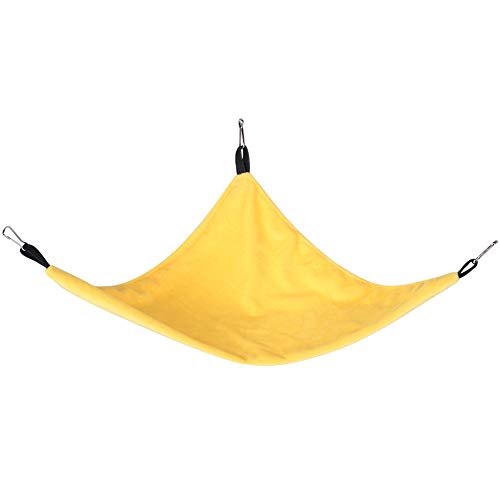 Acouto Small Pet Hammock Hanging Bed for Squirrel Hamster Sugar Glider Guinea Pig Guinea Pig Hammock Hamster Small Animal Corner or for Cage Rat Outdoor Squirrel Pssop Hammo (Yellow) - color: Yellow