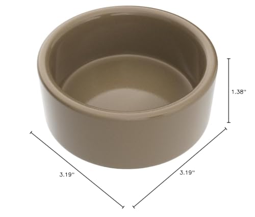 Kaytee Stoneware Ceramic Pet Hamster Bowl, Brown, 3-Inch (Pack of 2) - size: 3 in (Pack of 2)