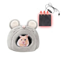 MANON ROSA Hamster Bed Cave Hideout & Heating Pad USD Adjustable Temperature Warm Winter House Pet Cage Accessories for Small Animals Chinchilla Guinea Pig Hedgehogs (Gray Mouse)