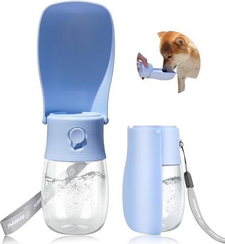 Foldable Dog Water Bottle, Portable Water Dispenser for Cat, Rabbit, Puppy and Small Animals, the Perfect Dog Gifts and Dishwasher Safe Pet Accessories for Walking, Hiking, Travel - color: Blue, size: 10oz