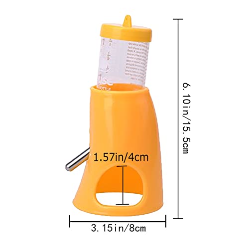 Litewoo 2 in 1 Hamster Water Bottle, Automatic Drinker and Cabin Fits Syrian Dwarf Hamster Mouse Gerbil Mice Chinchilla Small Animal (Yellow) - color: Yellow