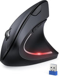 TECKNET 2.4G Ergonomic Mouse Vertical Wireless 4800 DPI Carpal Tunnel Mouse | 5 Adjustable DPI, Optical Tracking, 12 Months Battery, Quiet, 6 Buttons for Laptop, Desktop, PC, Computer, Right Hand, Black - color: Black
