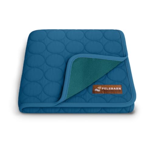 Dog Cooling Mat, Ice Silk Self-Cooling Pad, Deep Blue, L - color: Deep Blue, size: Large