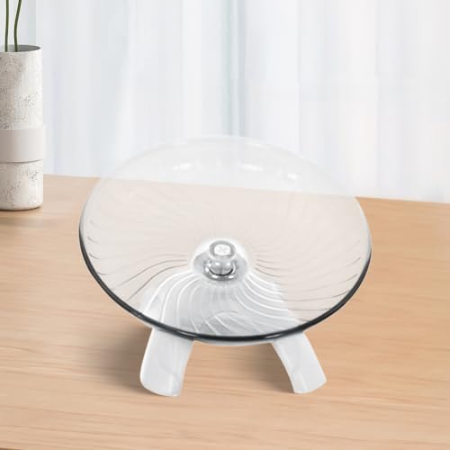 Hamster Wheel, 5.12Inch Hamster Flying Saucer Silent Running Exercise Wheel for Hamsters, Hermit Crab, Mice, Gerbil Small Cage(Color:White) - color: White