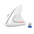 TECKNET Ergonomic Mouse Vertical Wireless with 2.4GHz USB A Receiver | 4800 DPI Optical Tracking, 12 Months Battery Operated, Carpal Tunnel Mice, 6 Buttons, Quiet, for Laptop, PC - White - color: White