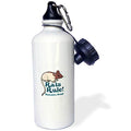 3dRose Rats Rule Sports Water Bottle, 21 oz, White