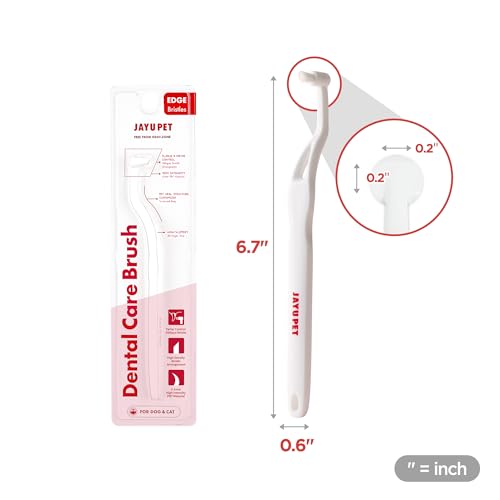 JAYU PET Dental Care Brush (Edge Bristles) 3ea - Micro Round Head Dog Toothbrush, Cat Toothbrush, Dental Care, Perfect for Kitten & Small Breed with End-tuft Diagonal-Shaped Bristle & Easy Grip Handle - color: Edge Bristles, size: 1 Count (Pack of 3)