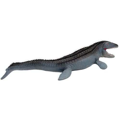 Gemini&Genius Mosasaurus Toy for Kids, Marine Reptile Animal Figure Toy | Soft Plastic Sea Shark Toy, Gift Great for Educational, Cake Topper, Swim, Bath Toys, Stocking Stuffers for Kids - color: Real Feel Mosasaurus