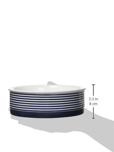 Bone Dry Paw & Patch Ceramic Pet Collection, Large Set, 7.5x2.4", Nautical Blue, (Pack of 2) - color: Nautical Blue, size: Large Bowl Set, 7.5x2.4"