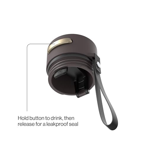 Contigo AutoSeal 24 oz Stainless Steel Vacuum-Insulated Water Bottle with Leakproof Push-Button Spout & Lock, Carry Strap, BPA-Free & Lead-Free, Dishwasher Safe - color: Terra Champagne, size: 24 Ounces