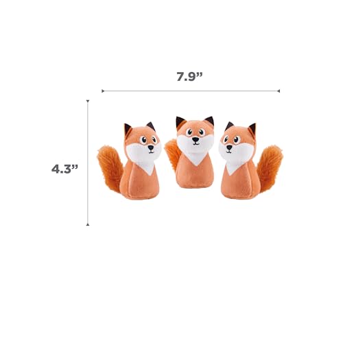 Outward Hound Squeakin' Fox Hide A Puzzle Plush Replacement Dog Toys - 3 Pack - color: Foxs (3-pack)