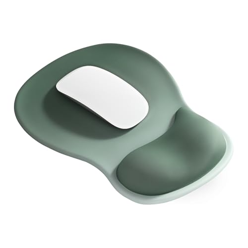 EooCoo Mouse Pad with Gel Wrist Rest, Ergonomic Mousepad Wrist Alignment | Middle Concave Design for Natural Wrist Alignment, Non-Slip Base Mousepad, Carpal Tunnel Relief, Office Desk Accessories - color: Green