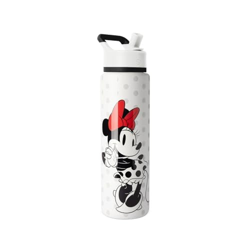 Simple Modern Disney Minnie Mouse Water Bottle with Straw | 30oz | Summit Stainless Steel Water Bottles, Insulated Metal Cup | Leak Proof for School, Gym, Travel, Sports | Minnie Mouse Love - color: -Disney: Minnie Mouse Love, style: 30oz Water Bottle