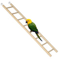 14.7 Inch Bird Ladder for Parakeets and Cockatiels, 8-Step Natural Wood Parrot Climbing Toy with Stainless Steel Hooks - Safe Chewing Cage Accessory