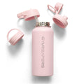 Gymreapers Insulated Water Bottle with Straw - 32 OZ Stainless Steel Water Bottles - BPA Free Metal Double Wall Vacuum Cold Hot Leakfree Flask Jug For Travel, Sports, Gym, School & Workout - color: Pink