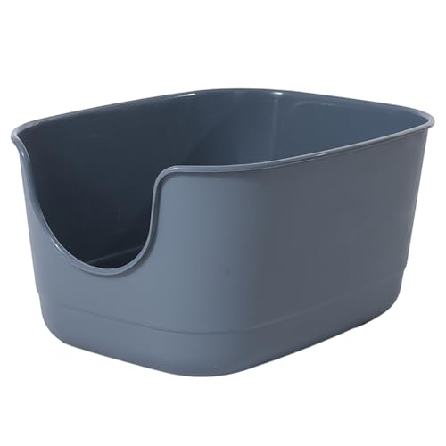 SpaceTime Extra Large Litter Box with High Sides,24.2" Lx16.3 Wx12.9 H XL Multi Cat Litter Pan for Kitty,Cat Boxes for Indoor Cats,Jumbo Litter Boxes for Big Cats,Anti-Splashing,Easy to Clean (Grey) - color: Grey