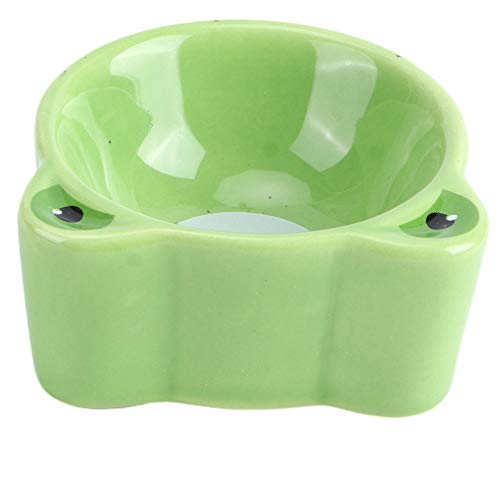 Valentine's Day Carnival xianshi Pet Food Bowl, Food Water Feeding Bowls Practical Pet Feeding Bowl, Ceramic Bowl Gerbils for Hamsters Pigeons (Frog)