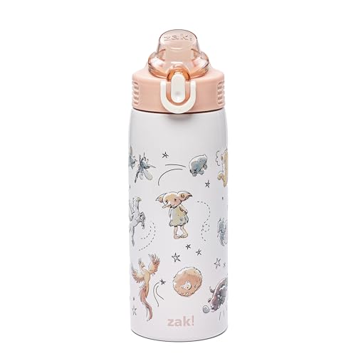 Zak Designs Harry Potter Sage 19oz Leak-Proof Straw Kids Water Bottle | BPA Free, Insulated Stainless Steel, Cupholder Friendly, Dishwasher Safe, Lid Lock, Handle, For School, Home, Travel, Outdoor - color: Harry Potter